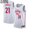 NBA Børn Trøje Philadelphia 76ers Joel Embiid 21 2022-23 Nike City Edition Hvid Swingman